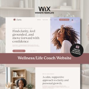 WIX Website Template for Emotional Wellness & Lifestyle Coaches - Modern and Professional - Online Booking Calendar