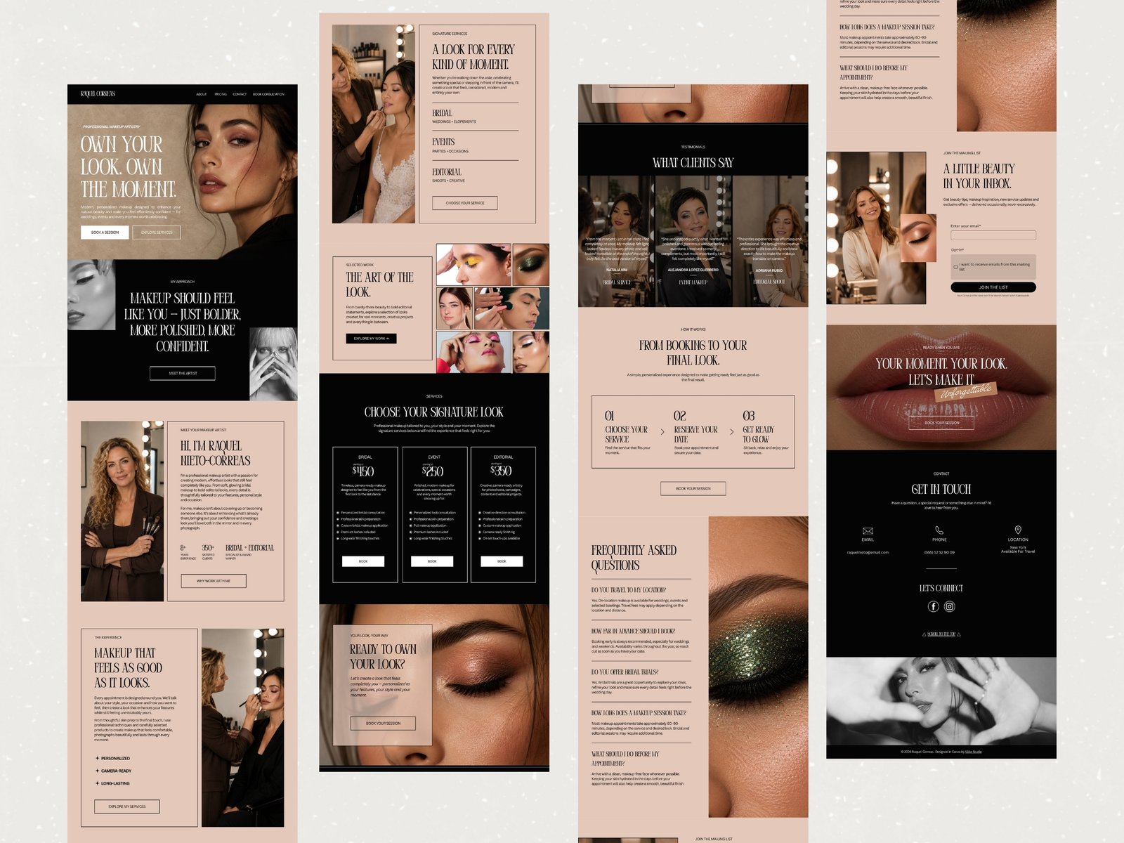 Makeup Artist Portfolio Website | Premium Canva Website Template CT-PRF004 Makeup Artist Portfolio Website | Premium Canva Website Template - Image 5