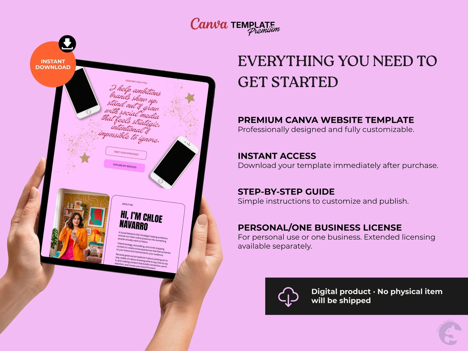 Social Media & UGC Strategist Website | Premium Canva Website Template - Content Creator Portfolio Page - Image 11