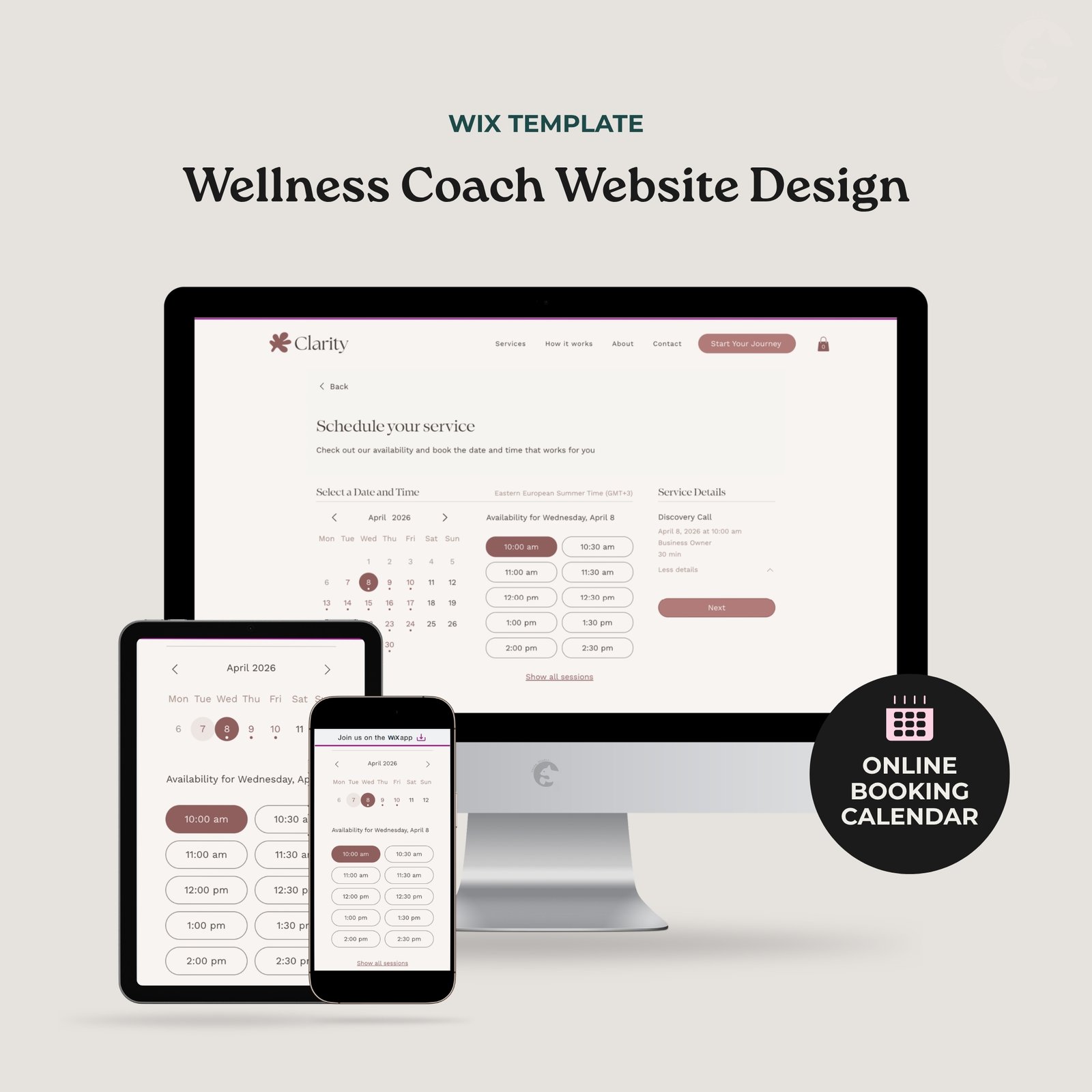 WIX Website Template for Emotional Wellness & Lifestyle Coaches - Modern and Professional - Online Booking Calendar - Image 2