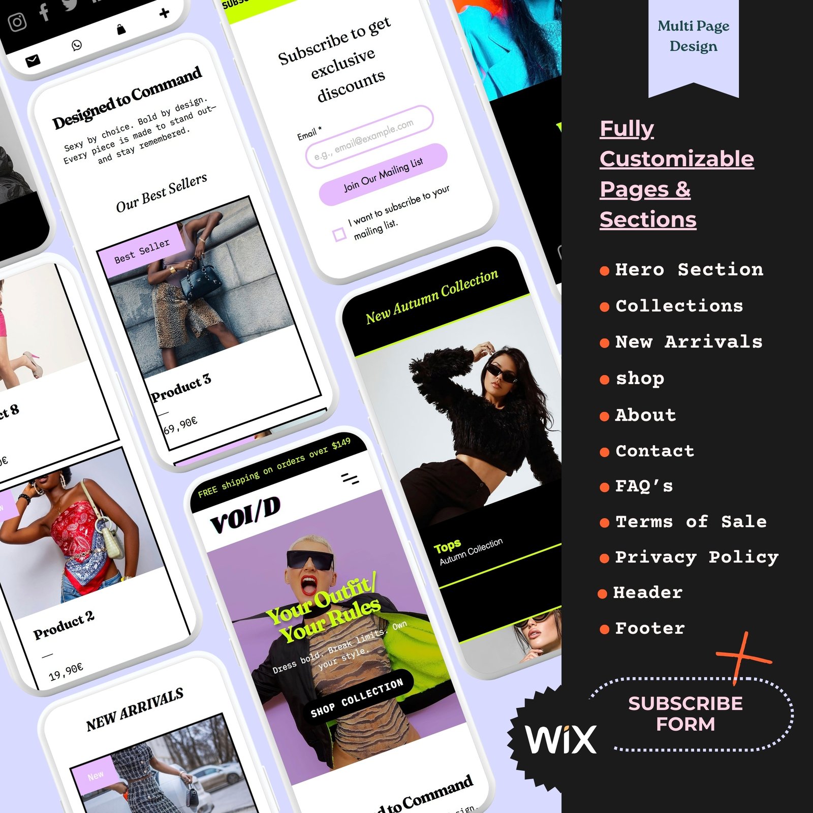 Fashion Brand Online Store Website | Wix Online Shop Template for Clothing Brands - Boutique, Streetwear WT-PRO001 Fashion Brand Online Store Website | Wix Online Shop Template for Clothing Brands - Boutique, Streetwear - Image 3