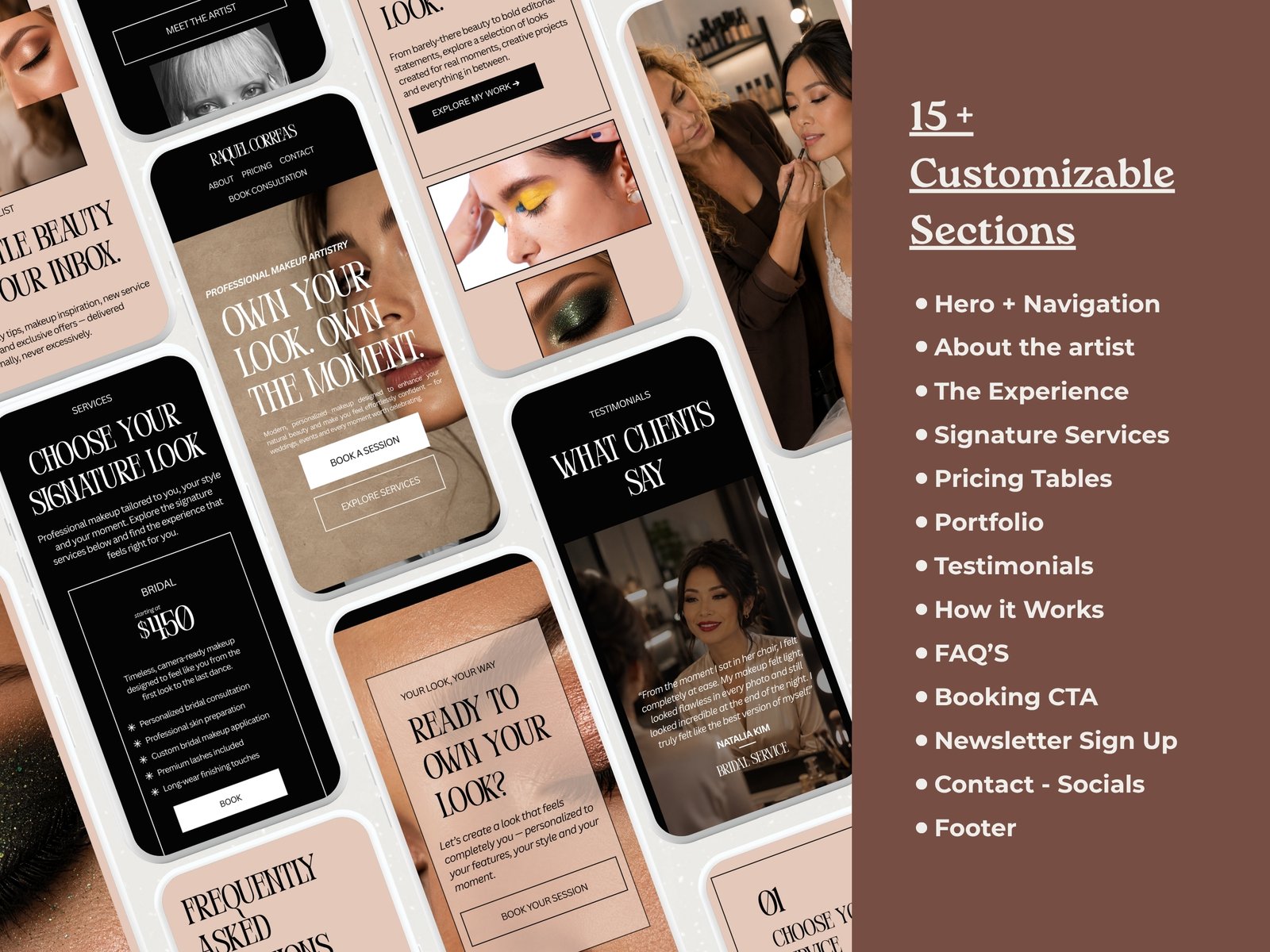 Makeup Artist Portfolio Website | Premium Canva Website Template CT-PRF004 Makeup Artist Portfolio Website | Premium Canva Website Template - Image 4