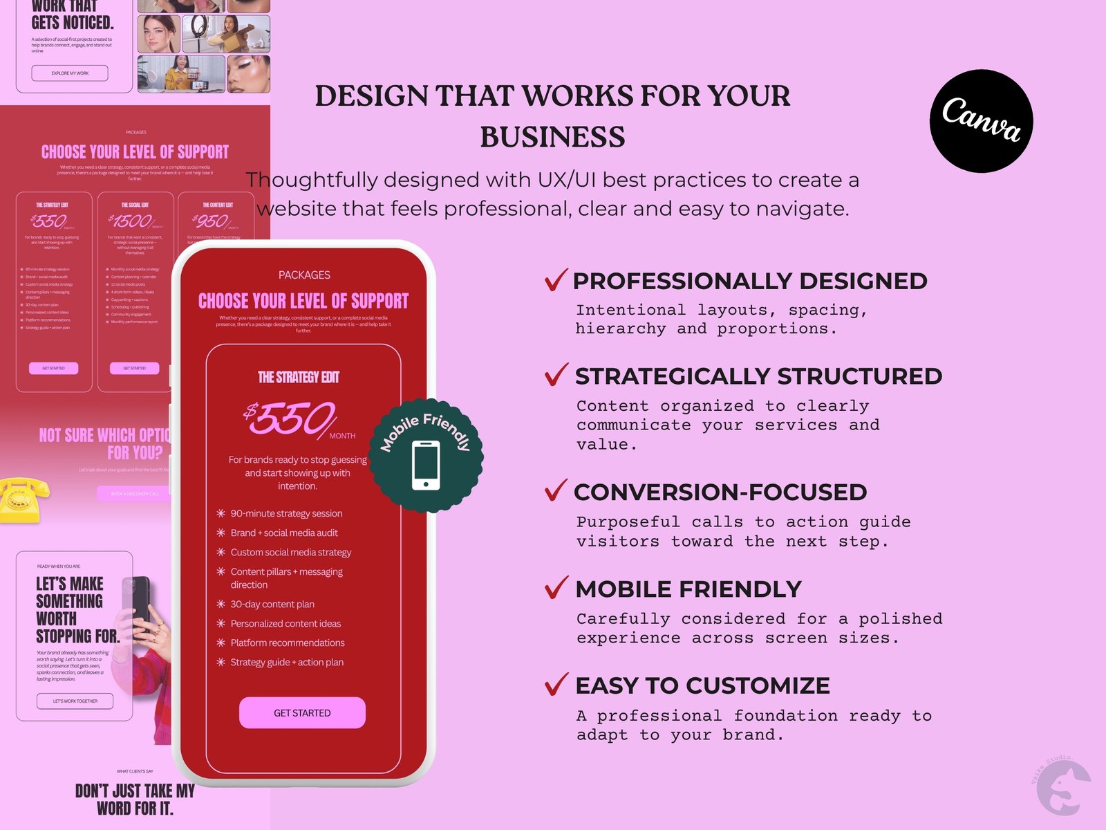 Social Media & UGC Strategist Website | Premium Canva Website Template - Content Creator Portfolio Page - Image 6