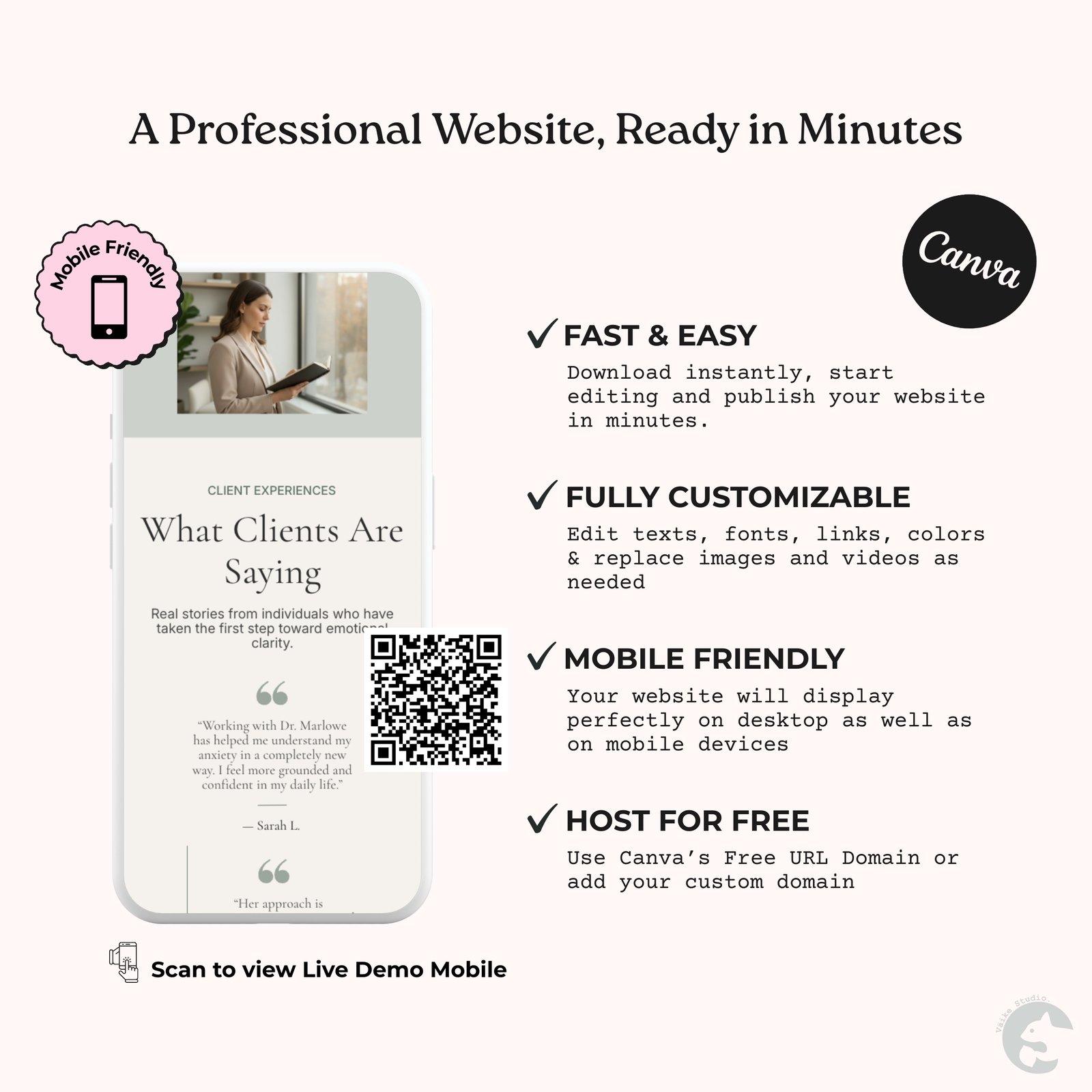 Therapist & Emotional Wellness Coach Website | Canva Website Template CT-PRF002 Therapist & Emotional Wellness Coach Website | Canva Website Template - Image 4