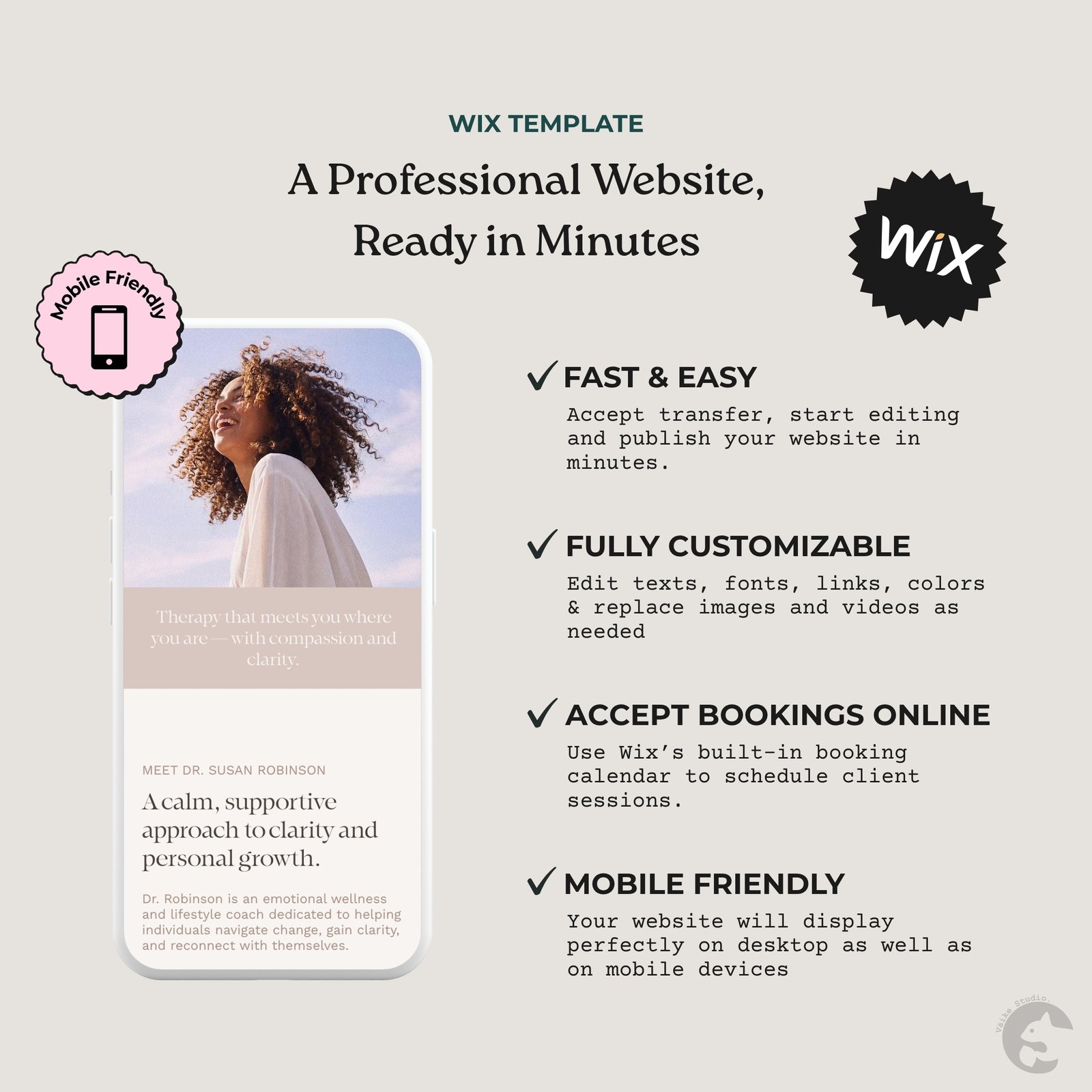 WIX Website Template for Emotional Wellness & Lifestyle Coaches - Modern and Professional - Online Booking Calendar - Image 4