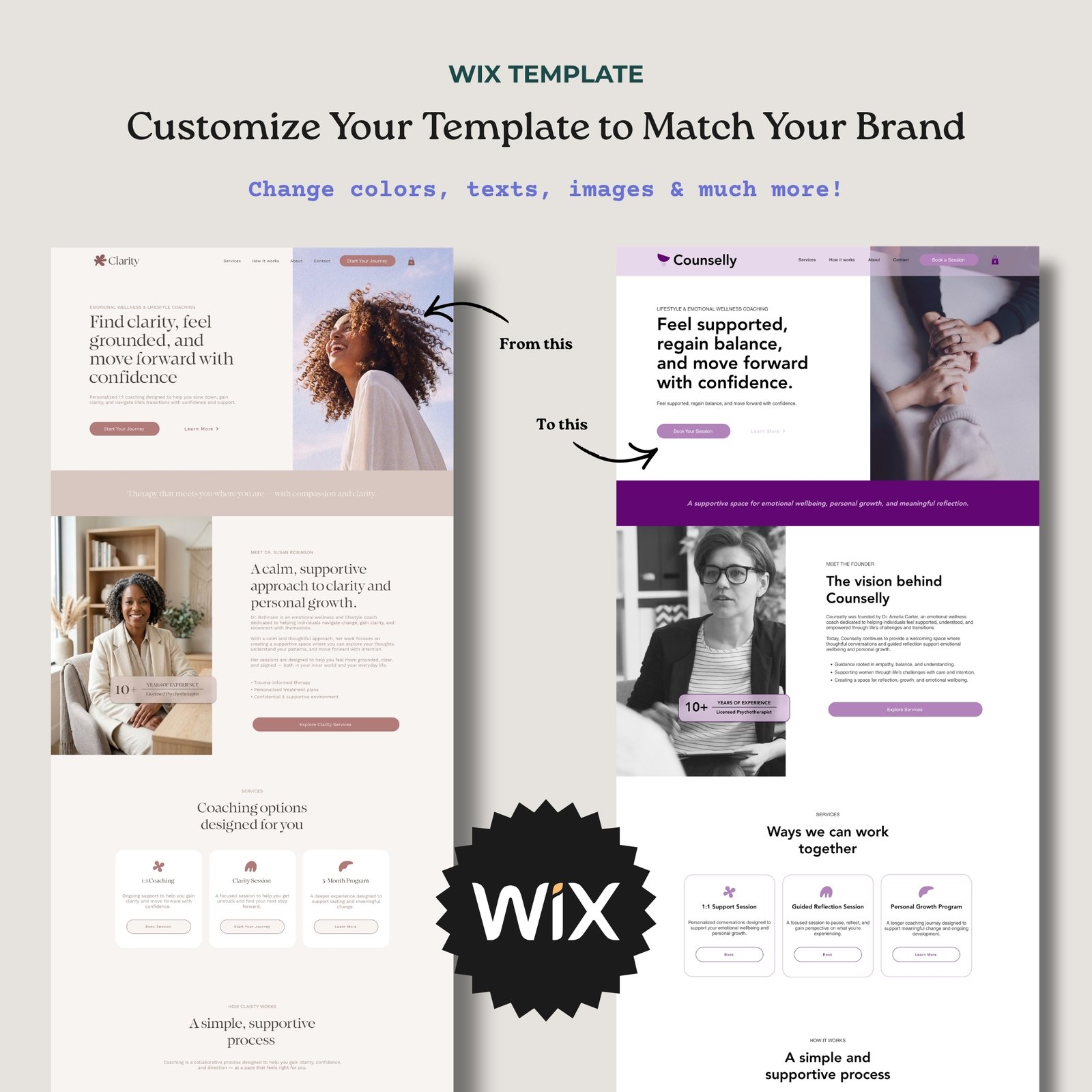 WIX Website Template for Emotional Wellness & Lifestyle Coaches - Modern and Professional - Online Booking Calendar - Image 5