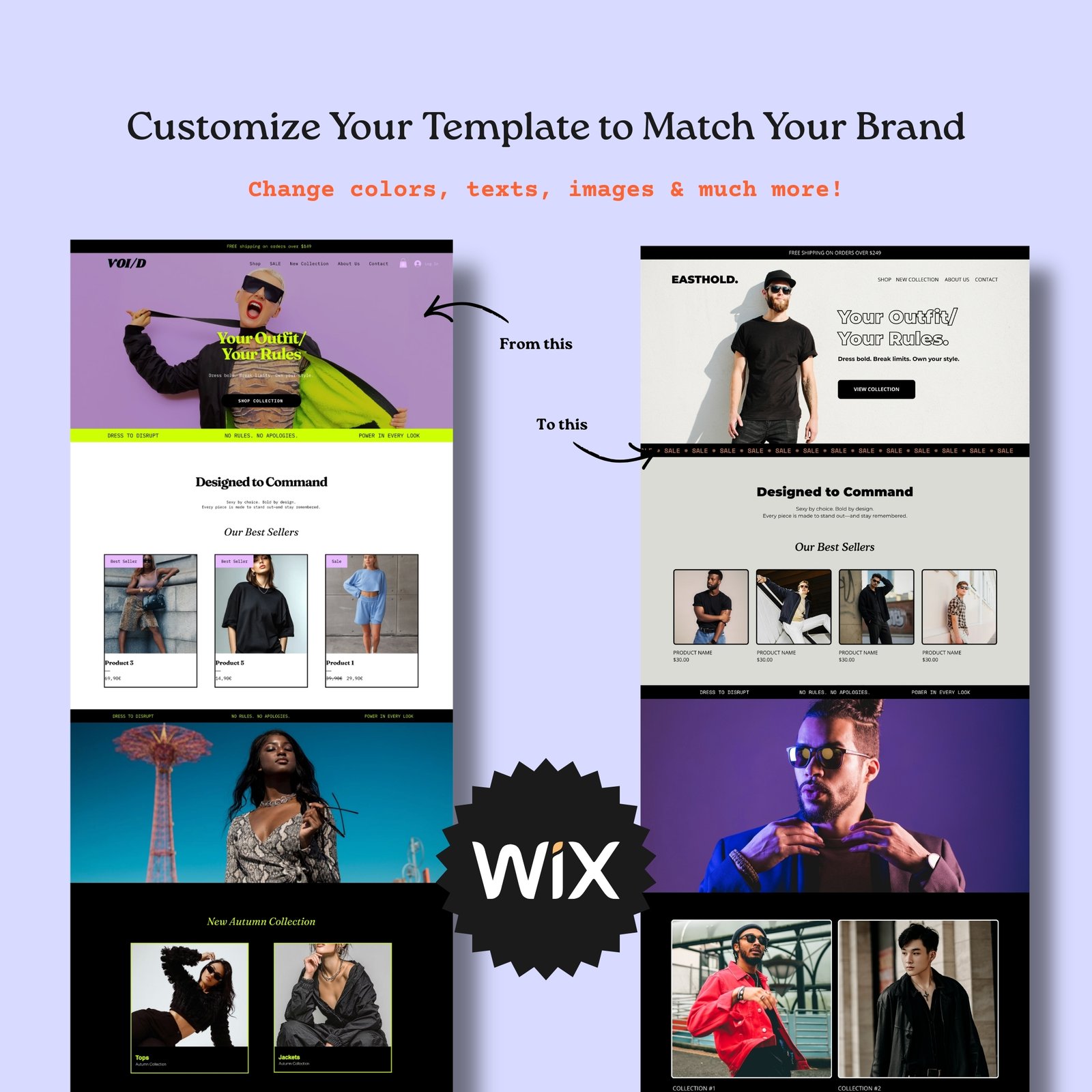 Fashion Brand Online Store Website | Wix Online Shop Template for Clothing Brands - Boutique, Streetwear WT-PRO001 Fashion Brand Online Store Website | Wix Online Shop Template for Clothing Brands - Boutique, Streetwear - Image 5