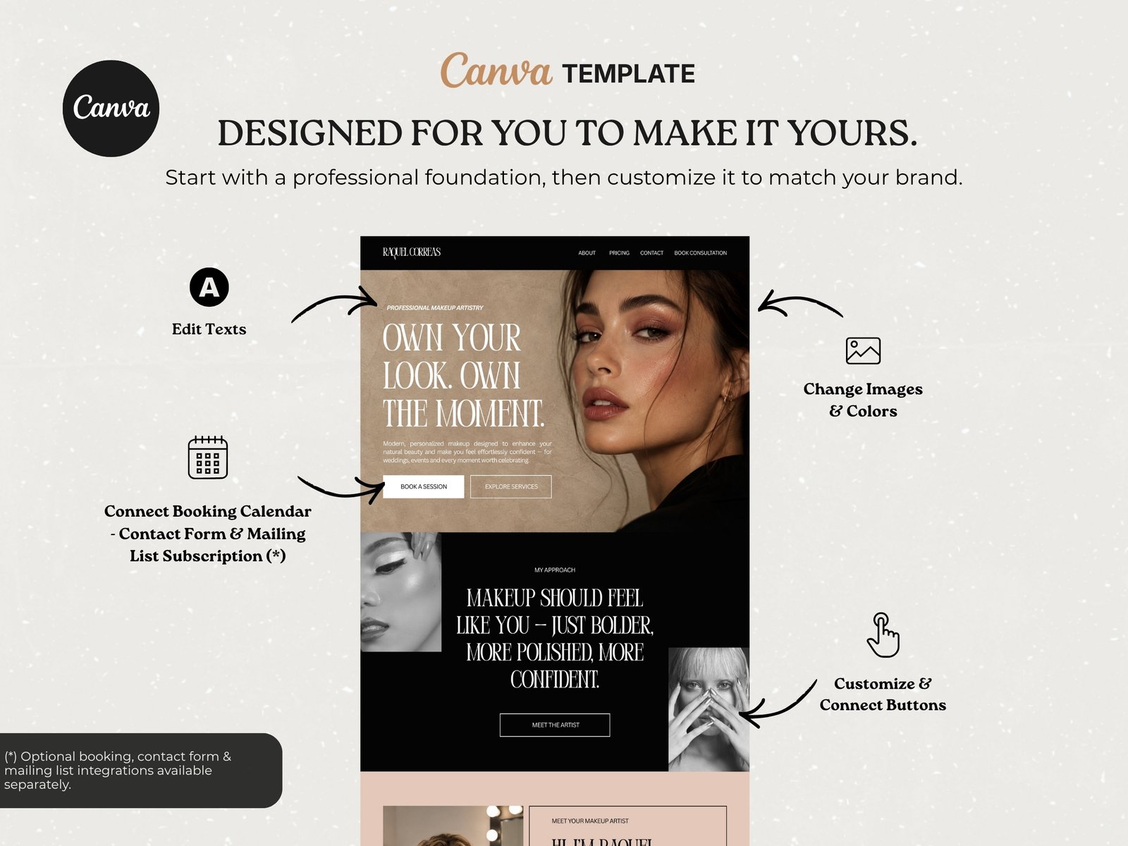 Makeup Artist Portfolio Website | Premium Canva Website Template CT-PRF004 Makeup Artist Portfolio Website | Premium Canva Website Template - Image 9