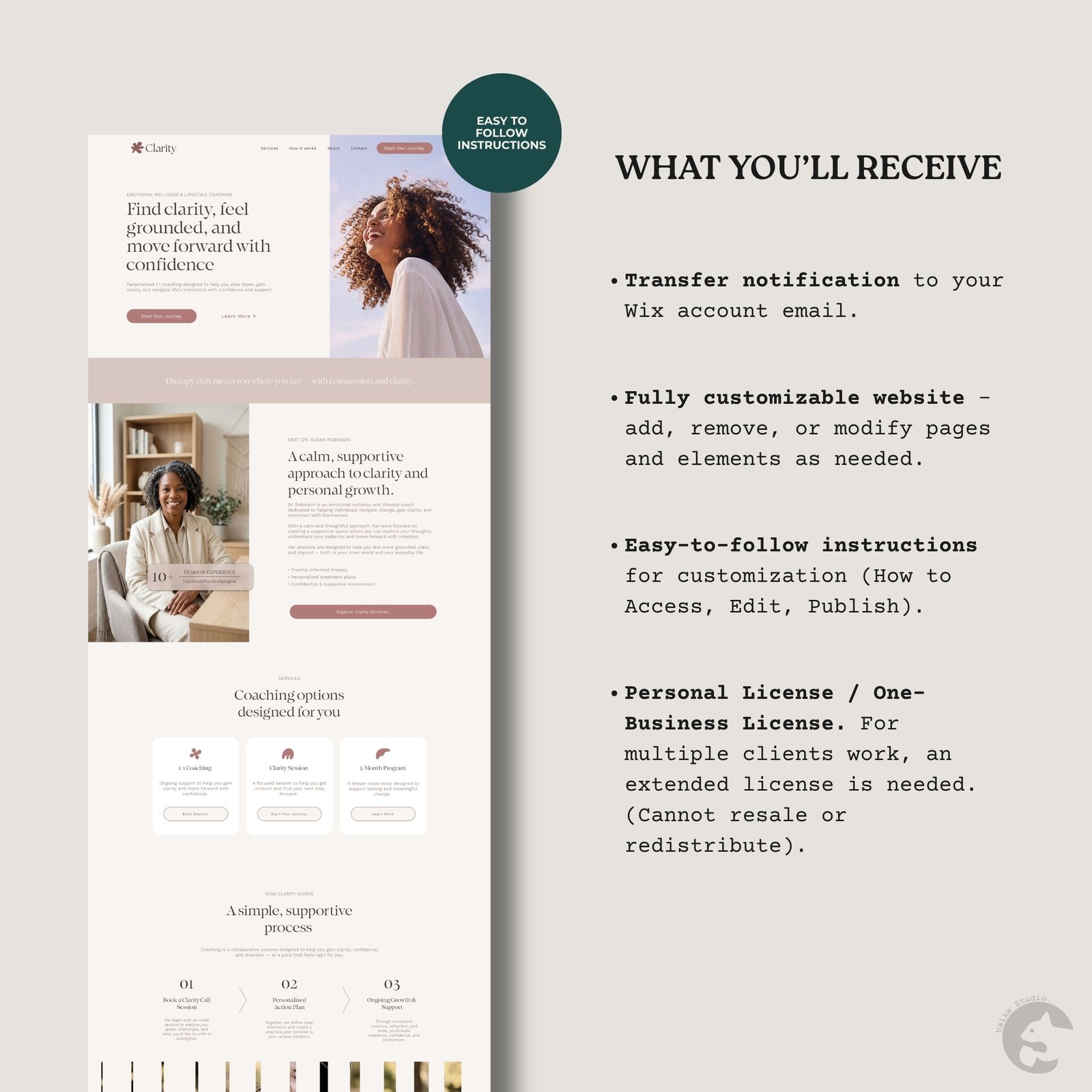 WIX Website Template for Emotional Wellness & Lifestyle Coaches - Modern and Professional - Online Booking Calendar - Image 7