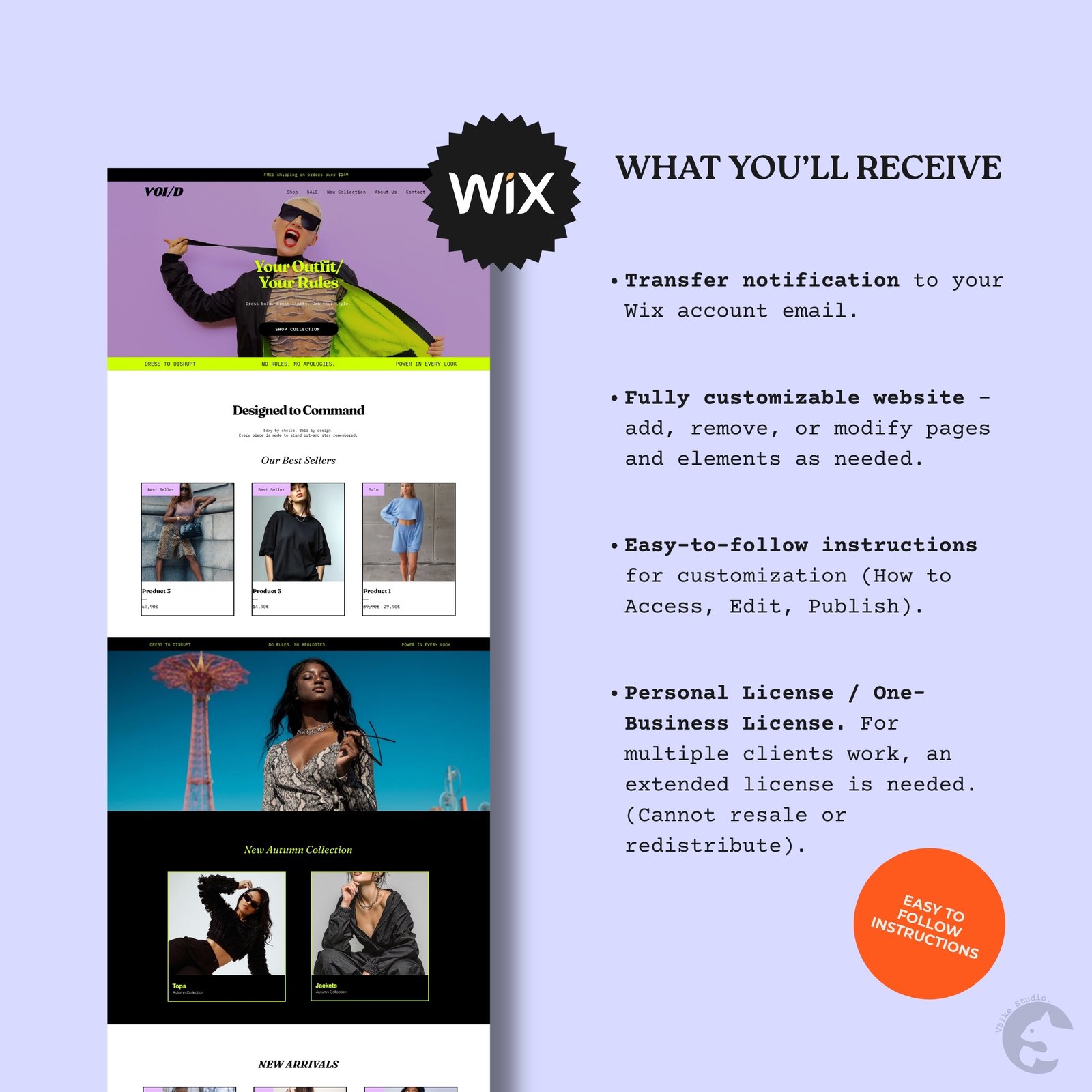 Fashion Brand Online Store Website | Wix Online Shop Template for Clothing Brands - Boutique, Streetwear WT-PRO001 Fashion Brand Online Store Website | Wix Online Shop Template for Clothing Brands - Boutique, Streetwear - Image 7