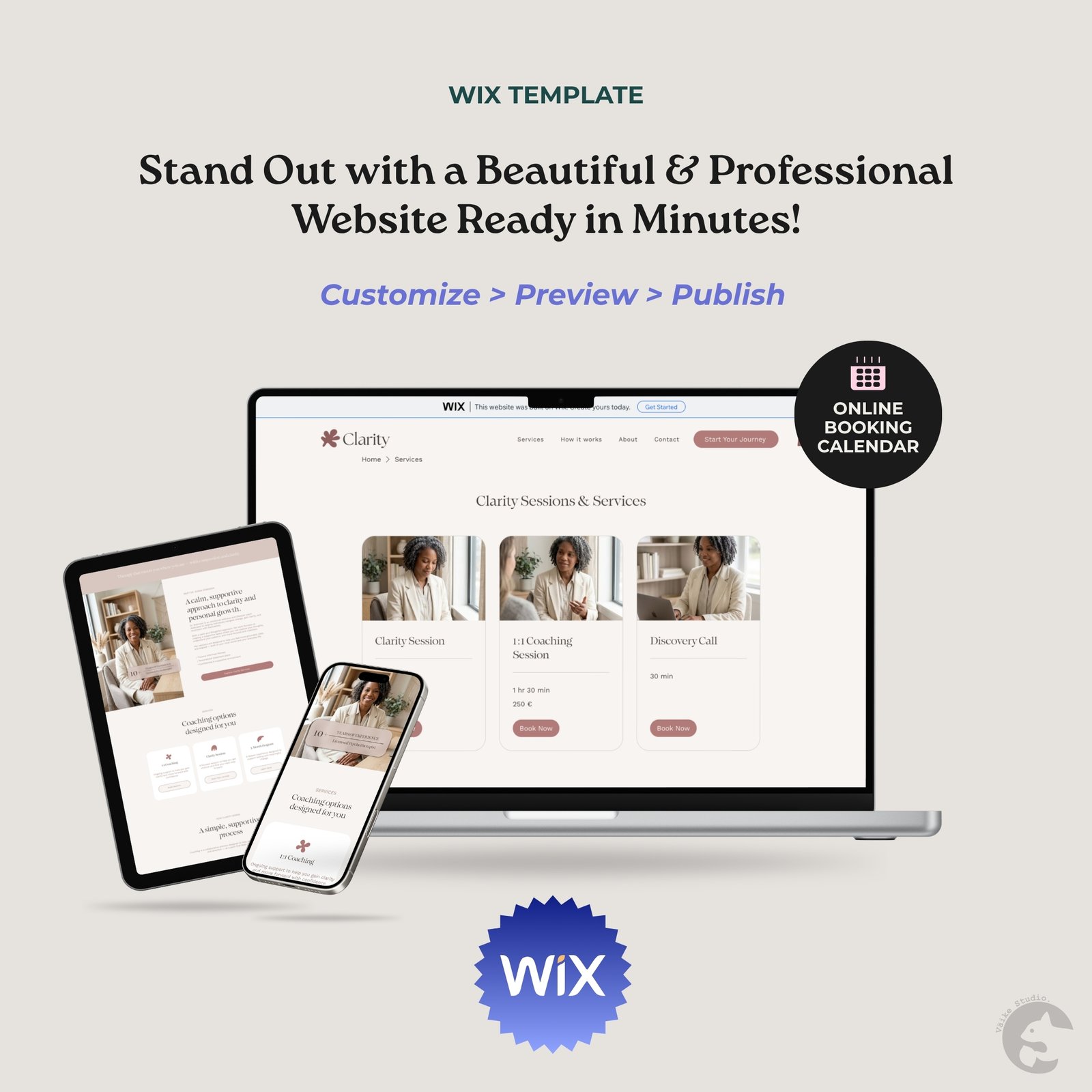 WIX Website Template for Emotional Wellness & Lifestyle Coaches - Modern and Professional - Online Booking Calendar - Image 8