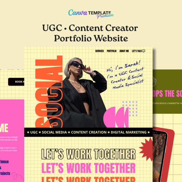 Canva Templates UGC Creator Portfolio Website | Premium Canva Website Template for Content Creators & Influencers