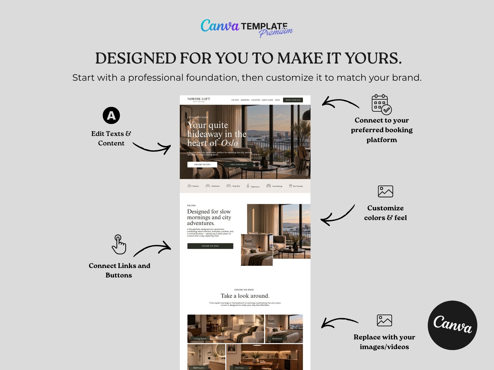 Vacation Rental Website | Premium Canva Website Template - Sales Page. Connect to Airbnb, Vrbo, Booking CT-RVW01 Vacation Rental Website | Premium Canva Website Template - Sales Page. Connect to Airbnb, Vrbo, Booking - Image 8